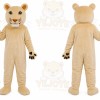 Tan Cougar Mascot Costume with Custom Logo