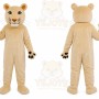 Tan Cougar Mascot Costume with Custom Logo