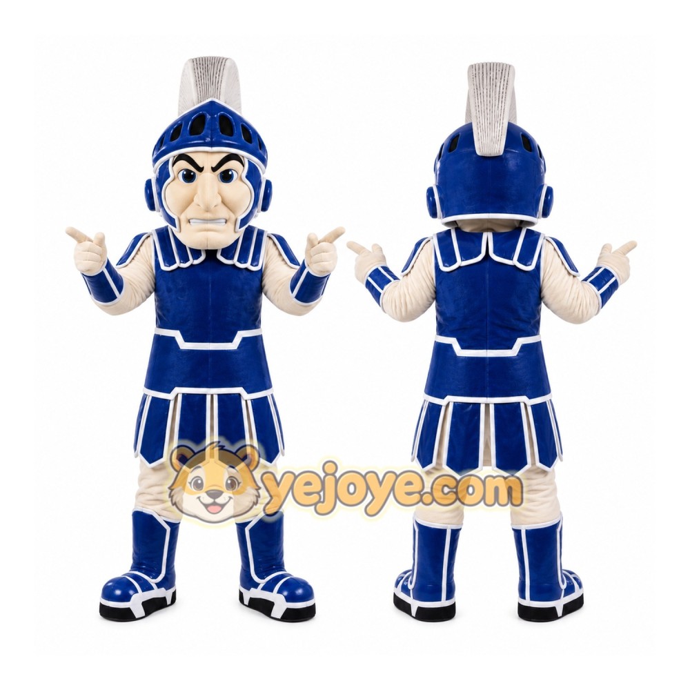 Blue Roman Warrior Mascot Costume with Custom Logo Blue Roman Warrior Mascot Costume with Custom Logo