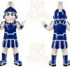 Blue Roman Warrior Mascot Costume with Custom Logo