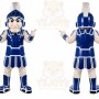 Blue Roman Warrior Mascot Costume with Custom Logo