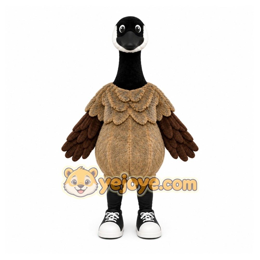 Brown Goose Mascot Costume with Custom Logo Brown Goose Mascot Costume with Custom Logo