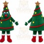 Green Christmas Tree Mascot Costume with Custom Logo