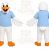 White Bird Mascot Costume with Custom Logo