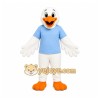 White Bird Mascot Costume with Custom Logo