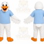 White Bird Mascot Costume with Custom Logo