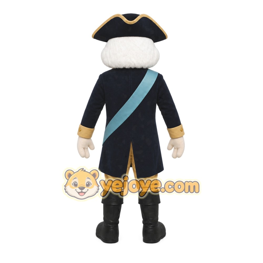 Colonial Man Mascot Costume with Custom Logo Colonial Man Mascot Costume with Custom Logo
