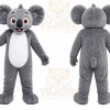 Gray Koala Mascot Costume with Custom Logo