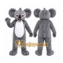 Gray Koala Mascot Costume with Custom Logo