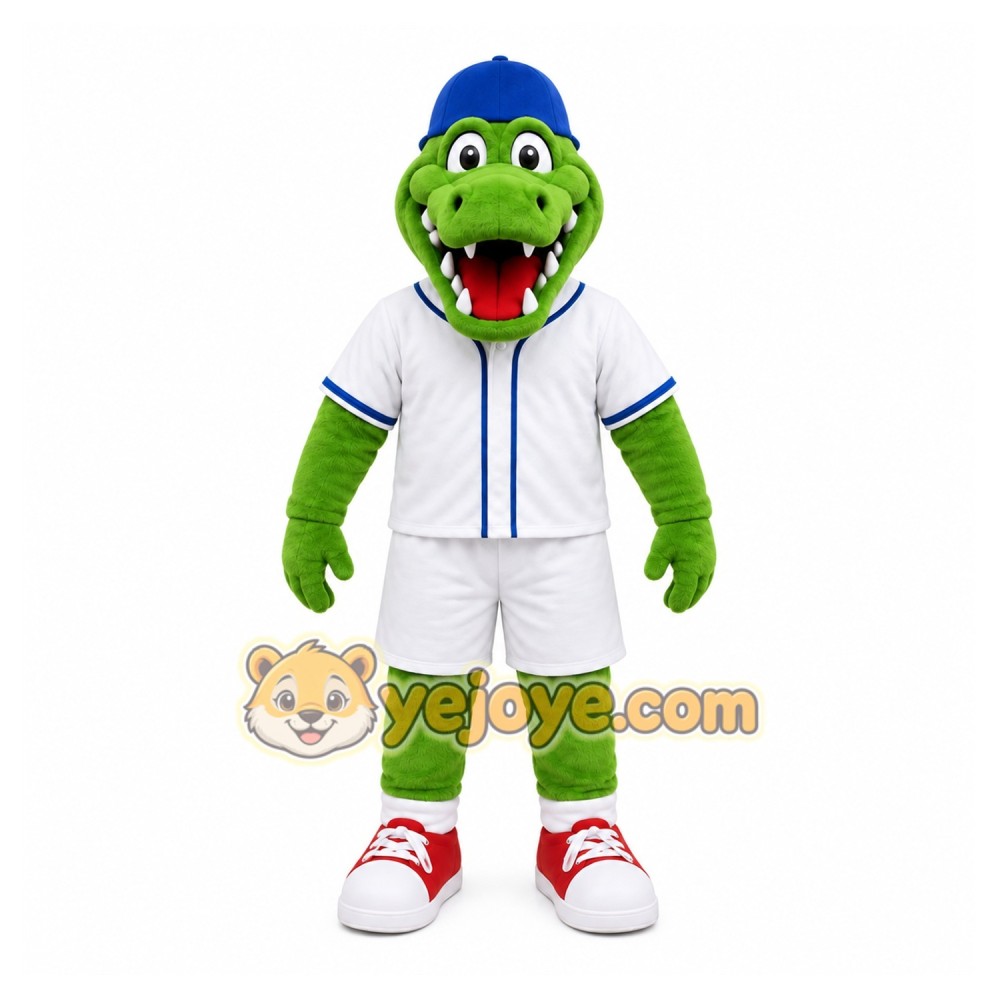 Green Alligator Mascot Costume with Custom Logo Green Alligator Mascot Costume with Custom Logo