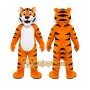 Orange Tiger Mascot Costume with Custom Logo