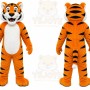 Orange Tiger Mascot Costume with Custom Logo
