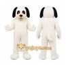 White Dog Mascot Costume with Custom Logo