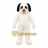 White Dog Mascot Costume with Custom Logo