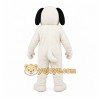 White Dog Mascot Costume with Custom Logo