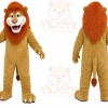 Brown Lion Mascot Costume with Custom Logo