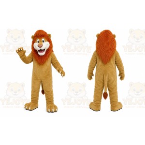 Brown Lion Mascot Costume with Custom Logo