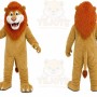 Brown Lion Mascot Costume with Custom Logo