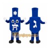 Blue Dreidel Mascot Costume with Custom Logo Blue Dreidel Mascot Costume with Custom Logo