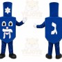 Blue Dreidel Mascot Costume with Custom Logo