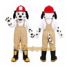 White Dog Mascot Costume with Custom Logo