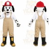White Dog Mascot Costume with Custom Logo