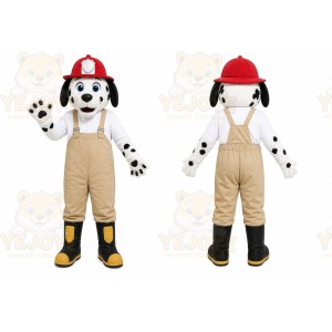 White Dog Mascot Costume with Custom Logo