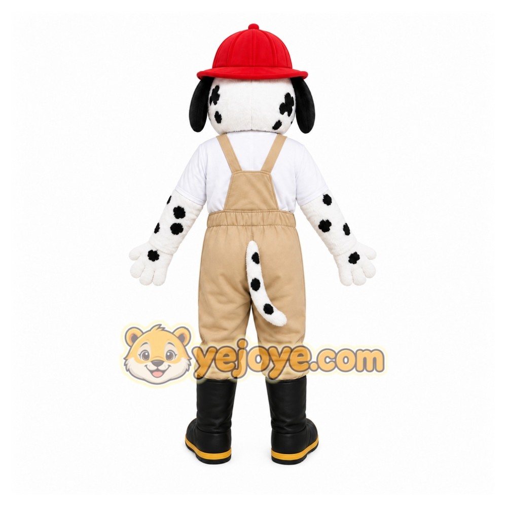 White Dog Mascot Costume with Custom Logo