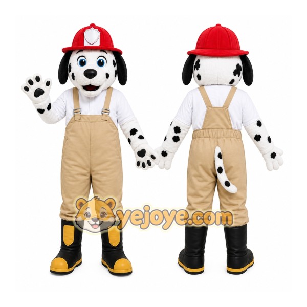 White Dog Mascot Costume with Custom Logo