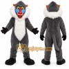 Gray Baboon Mascot Costume with Custom Logo Gray Baboon Mascot Costume with Custom Logo