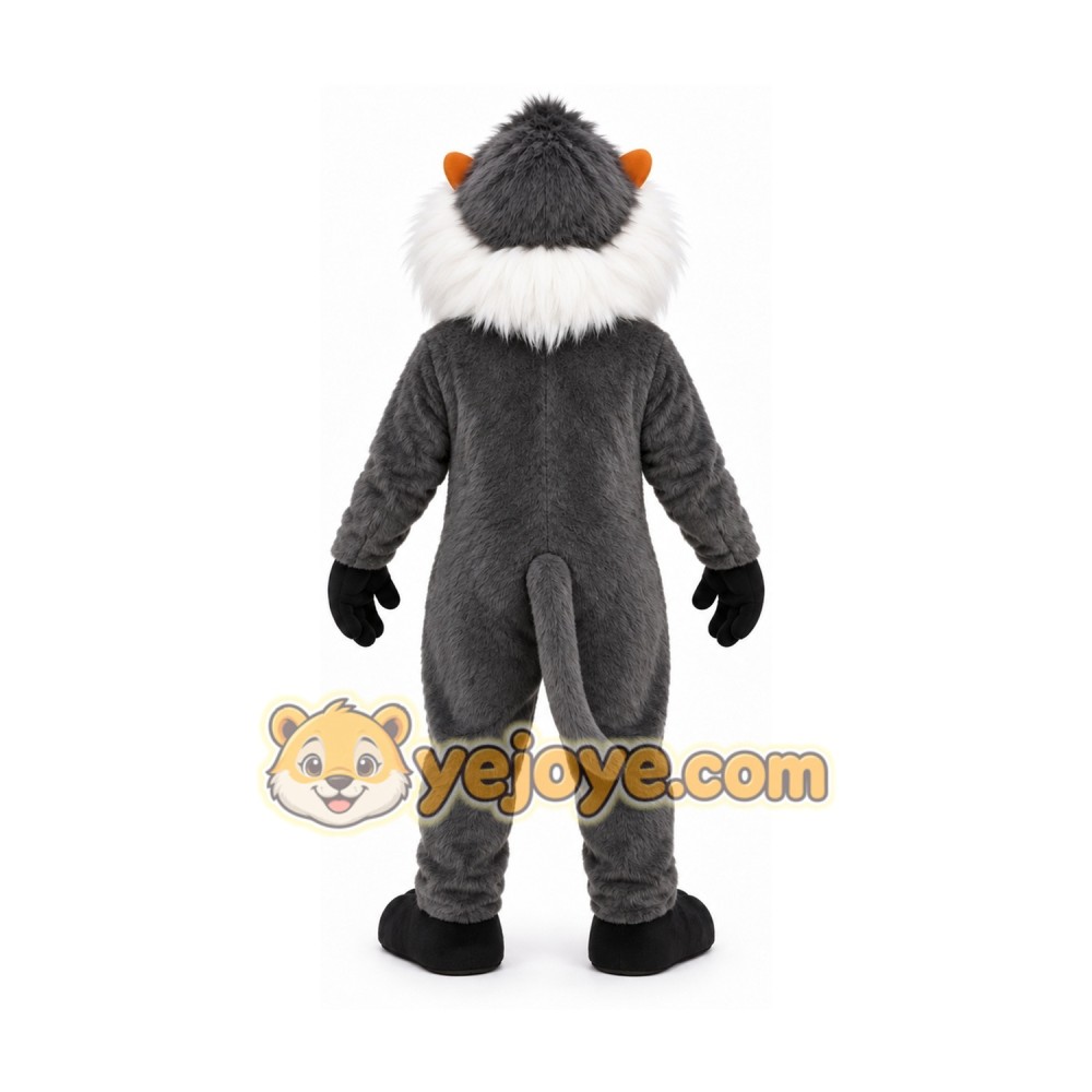Gray Baboon Mascot Costume with Custom Logo Gray Baboon Mascot Costume with Custom Logo