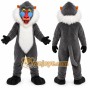 Gray Baboon Mascot Costume with Custom Logo