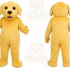 Yellow Dog Mascot Costume with Custom Logo