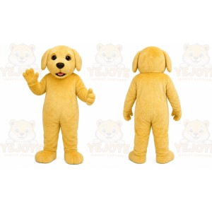 Yellow Dog Mascot Costume with Custom Logo