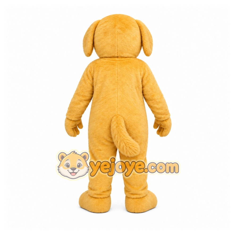 Yellow Dog Mascot Costume with Custom Logo Yellow Dog Mascot Costume with Custom Logo