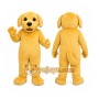 Yellow Dog Mascot Costume with Custom Logo