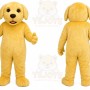 Yellow Dog Mascot Costume with Custom Logo