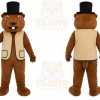 Brown Beaver Mascot Costume with Custom Logo
