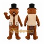 Brown Beaver Mascot Costume with Custom Logo