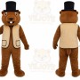 Brown Beaver Mascot Costume with Custom Logo