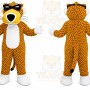 Orange Cheetah Mascot Costume with Custom Logo