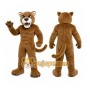 Brown Cougar Mascot Costume with Custom Logo