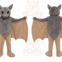 Gray Bat Mascot Costume with Custom Logo