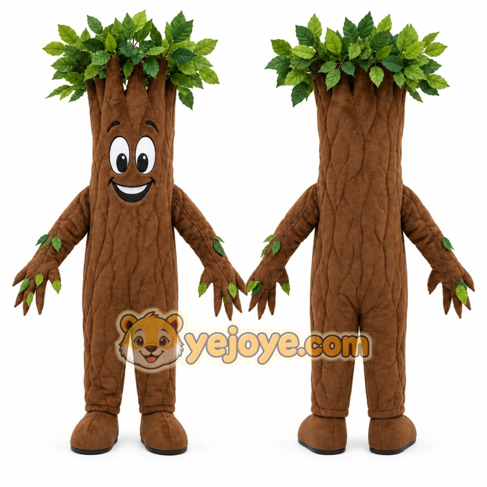 Brown Tree Mascot Costume with Custom Logo Brown Tree Mascot Costume with Custom Logo