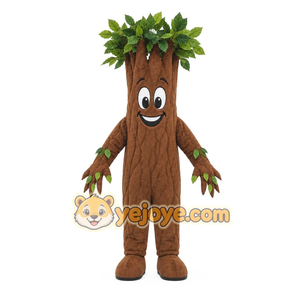 Brown Tree Mascot Costume with Custom Logo Brown Tree Mascot Costume with Custom Logo
