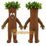 Brown Tree Mascot Costume with Custom Logo
