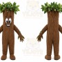 Brown Tree Mascot Costume with Custom Logo