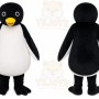 Black Penguin Mascot Costume with Custom Logo