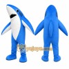 Blue Shark Mascot Costume with Custom Logo Blue Shark Mascot Costume with Custom Logo