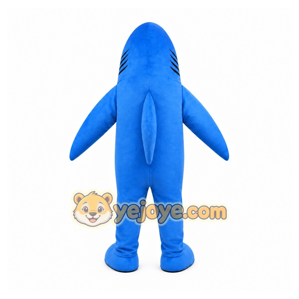 Blue Shark Mascot Costume with Custom Logo Blue Shark Mascot Costume with Custom Logo